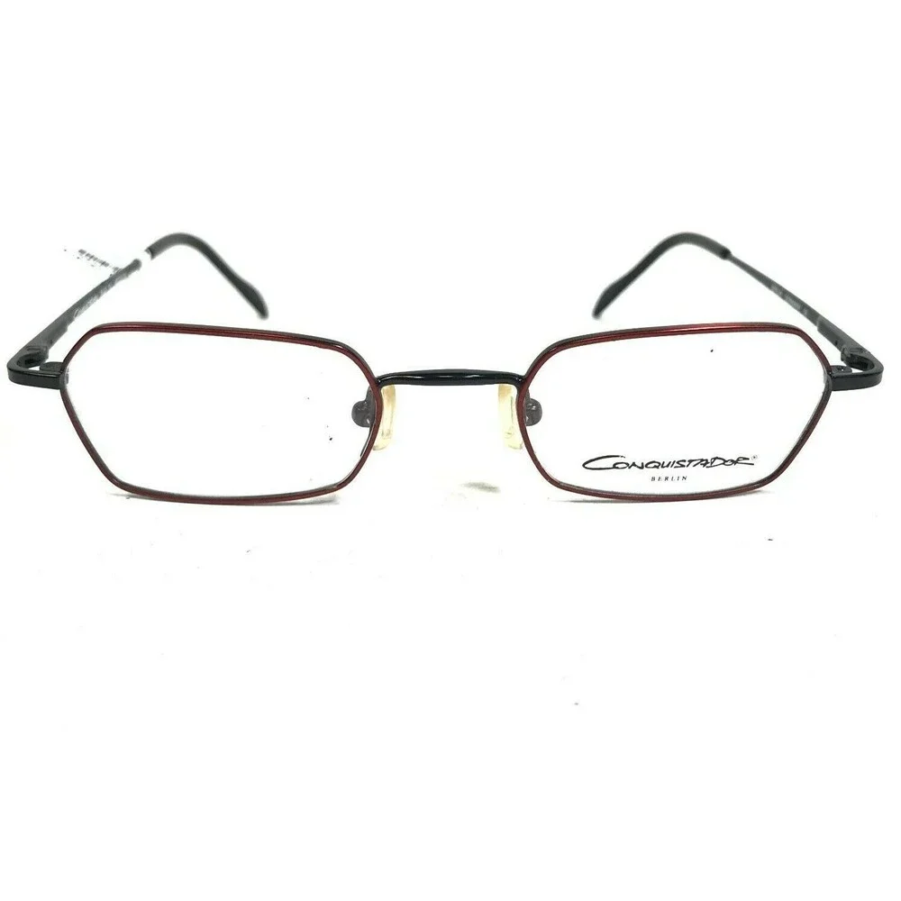 Conquistador MJ24 01 Eyeglasses Frames Black Red Rectangular Full Rim 45-20-140